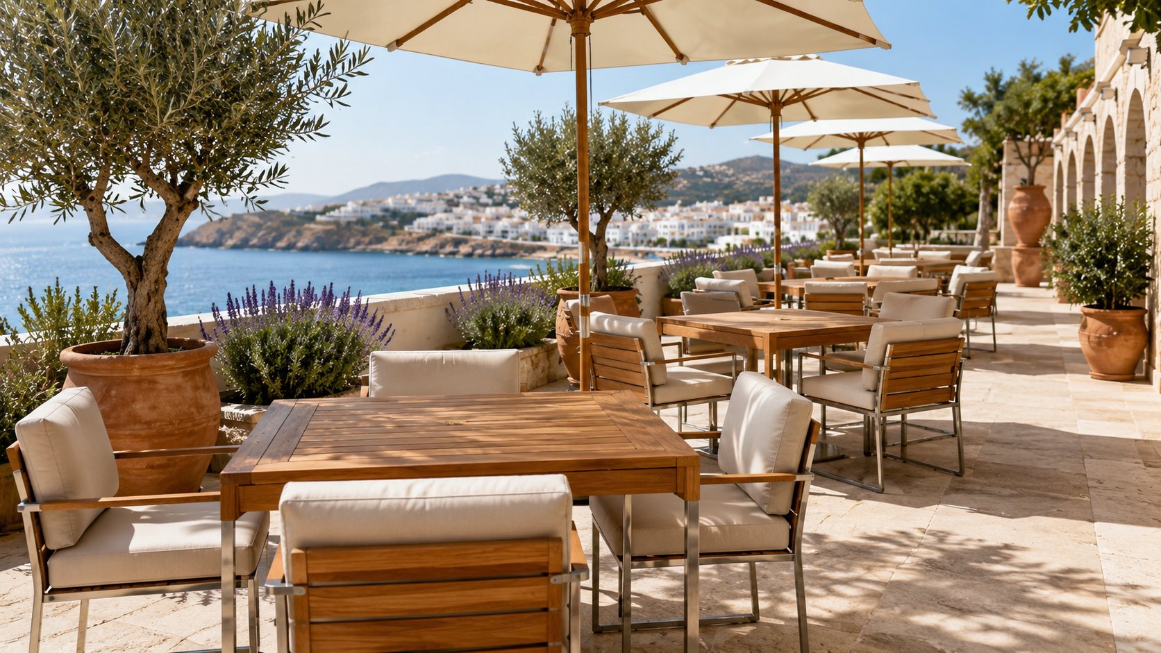 Real outdoor restaurant furniture project delivered by J2S